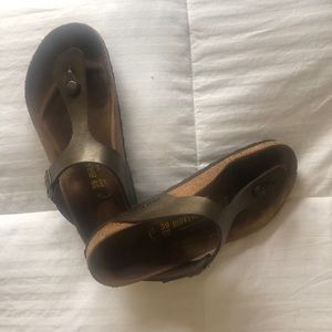 Birkenstock’s size 39 metallic sandals